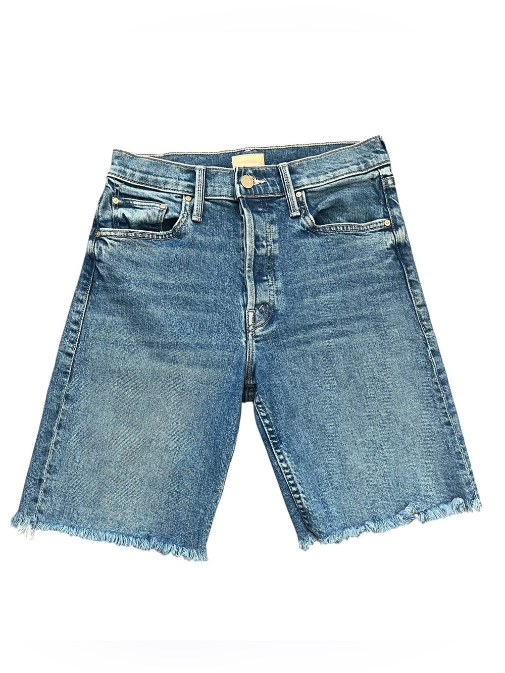 MOTHER The Tomcat Bermuda Short Fray Other Moods Denim Shorts Button Fly 26 - Picture 15 of 15